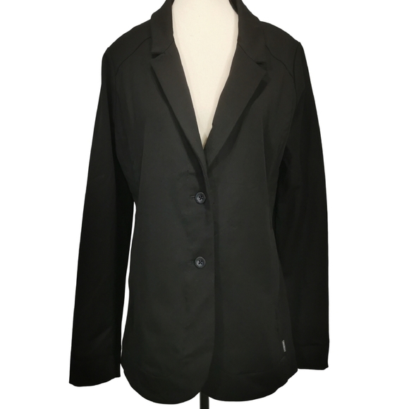 NWT Eddie Bauer Travex Travel 2-Button Black Blazer - Sz 10T - Picture 1 of 12